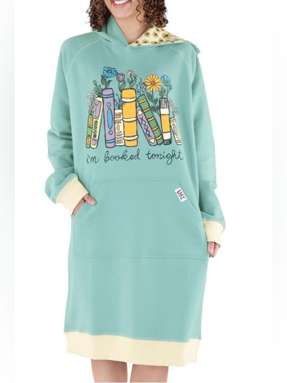 LAZYONE I’m Booked Tonight Sleep Hoodie Sz L/XL Lounge Dress NWOT